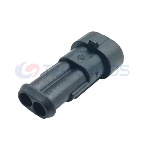 Waterproof Copper Contact ABS/Nylon Housing Wire Harness Plug for Car 2-Pin Male 282104-1 - image 2